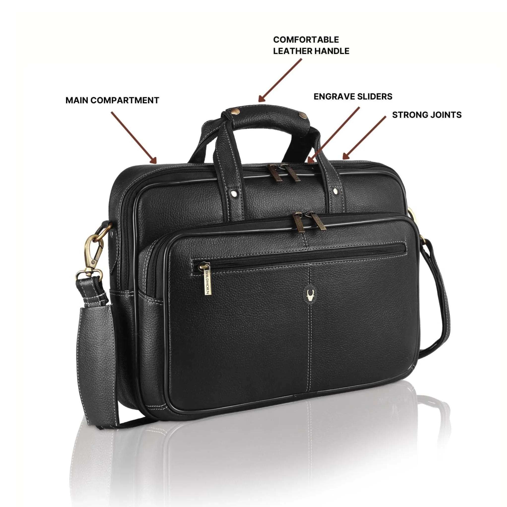 STANFORD Leather Laptop Messenger Bag for Men