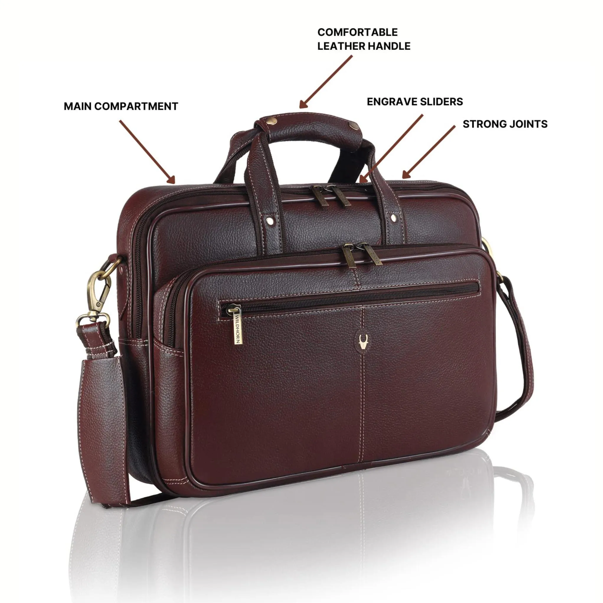STANFORD Leather Laptop Messenger Bag for Men
