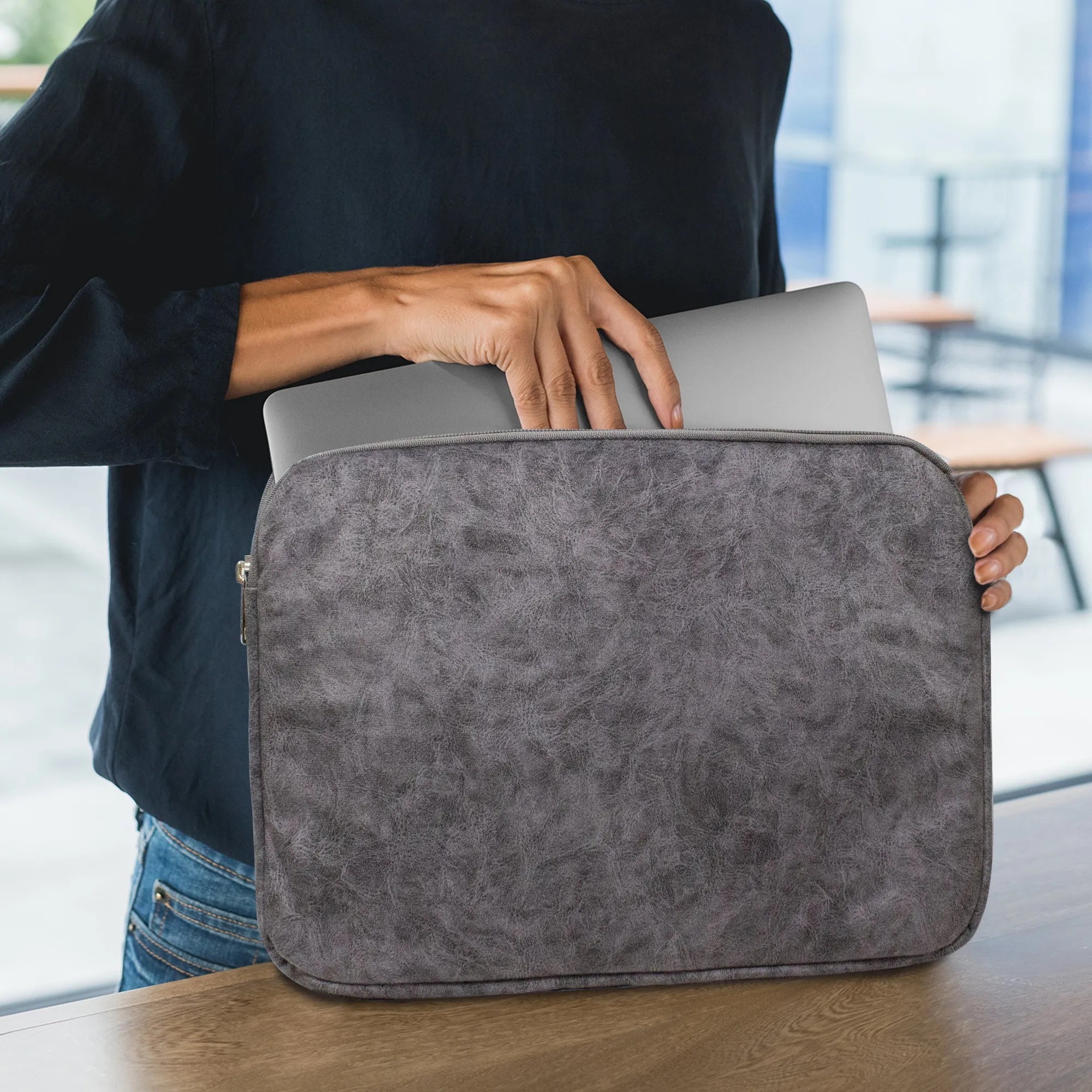 Suede Laptop Sleeves for 13 inches Laptop (Slate Grey)
