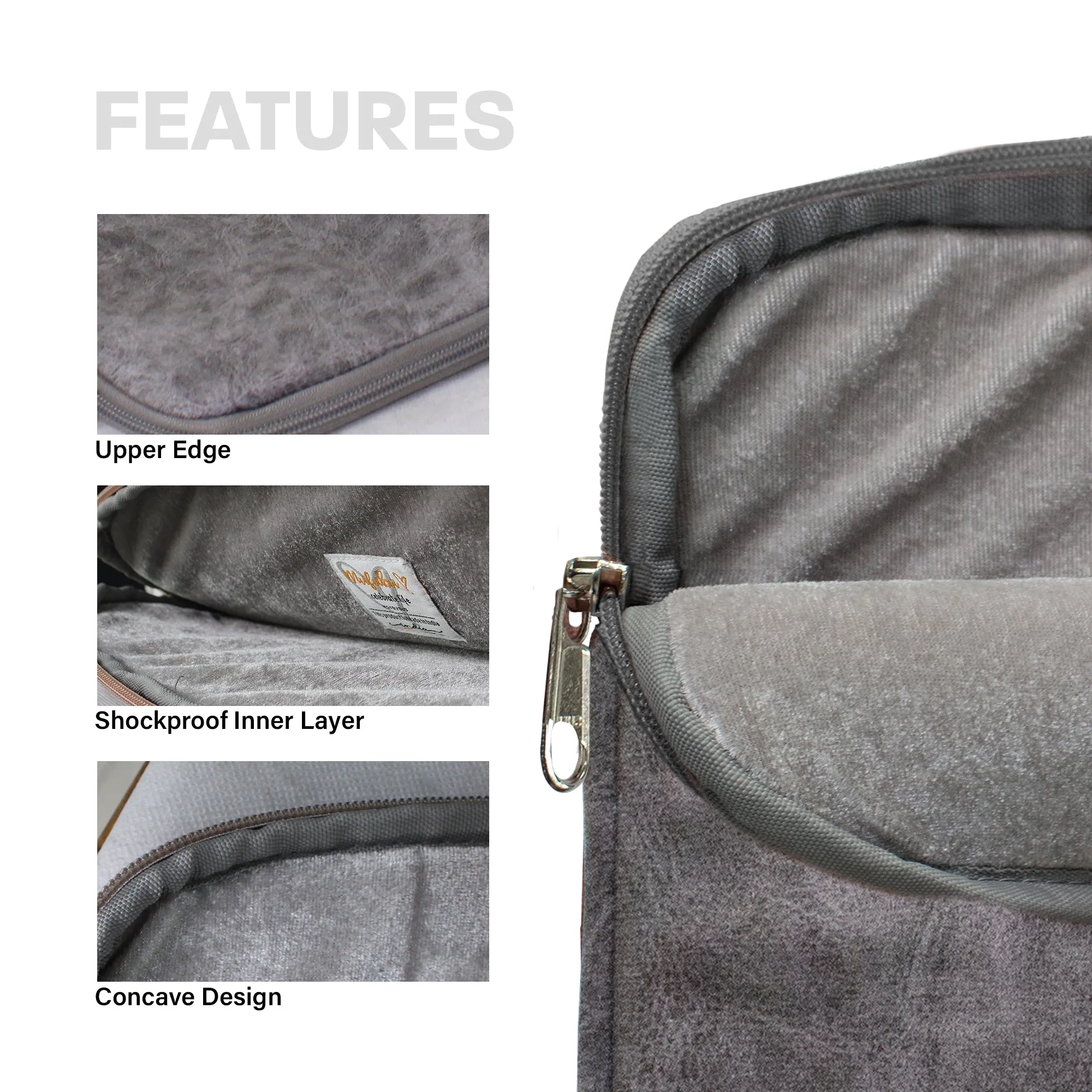 Suede Laptop Sleeves for 13 inches Laptop (Slate Grey)