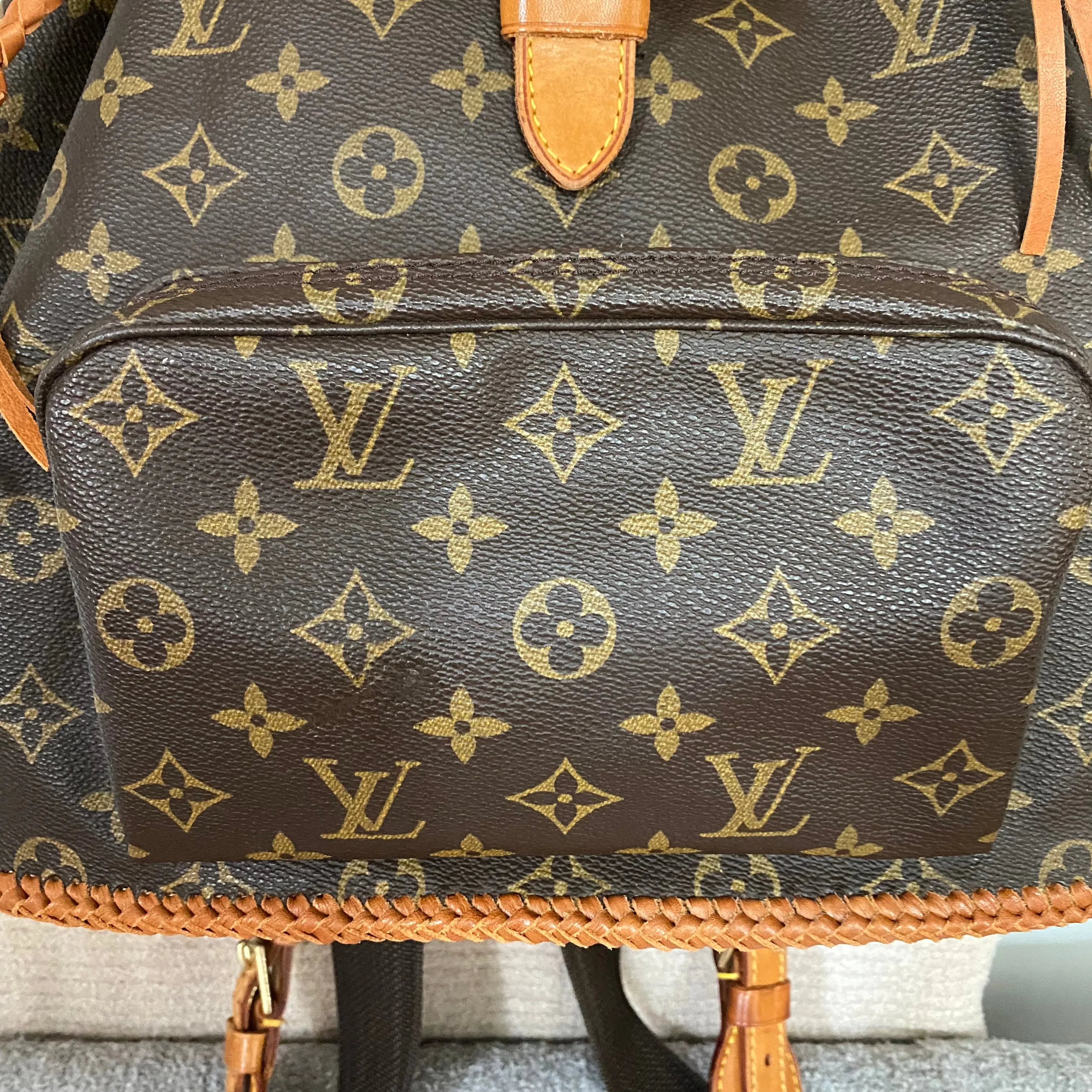 The Loon - Vintage Monogram Backpack in Tan