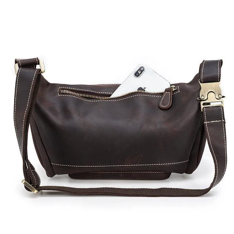 Travel Friendly Genuine Leather Waist Bag Vacation Fanny