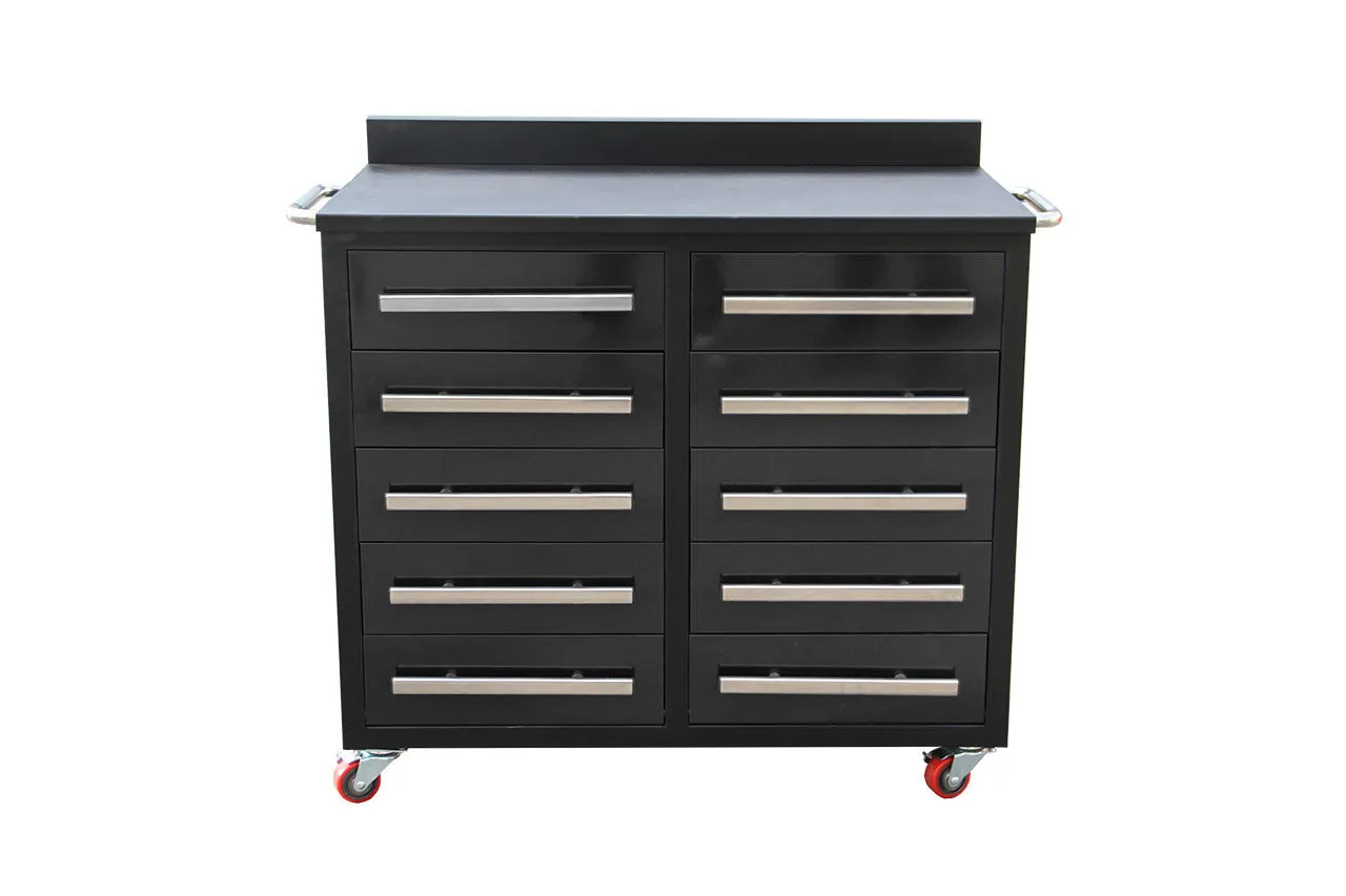 Ultimate Compact 10 Drawer Workbench - On Castors For Mobility - FREE SHIPPING