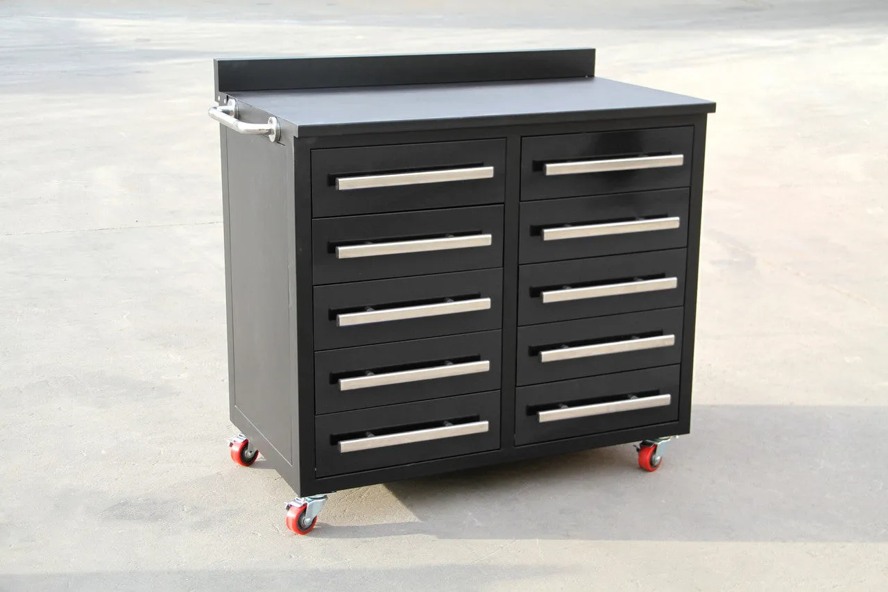 Ultimate Compact 10 Drawer Workbench - On Castors For Mobility - FREE SHIPPING