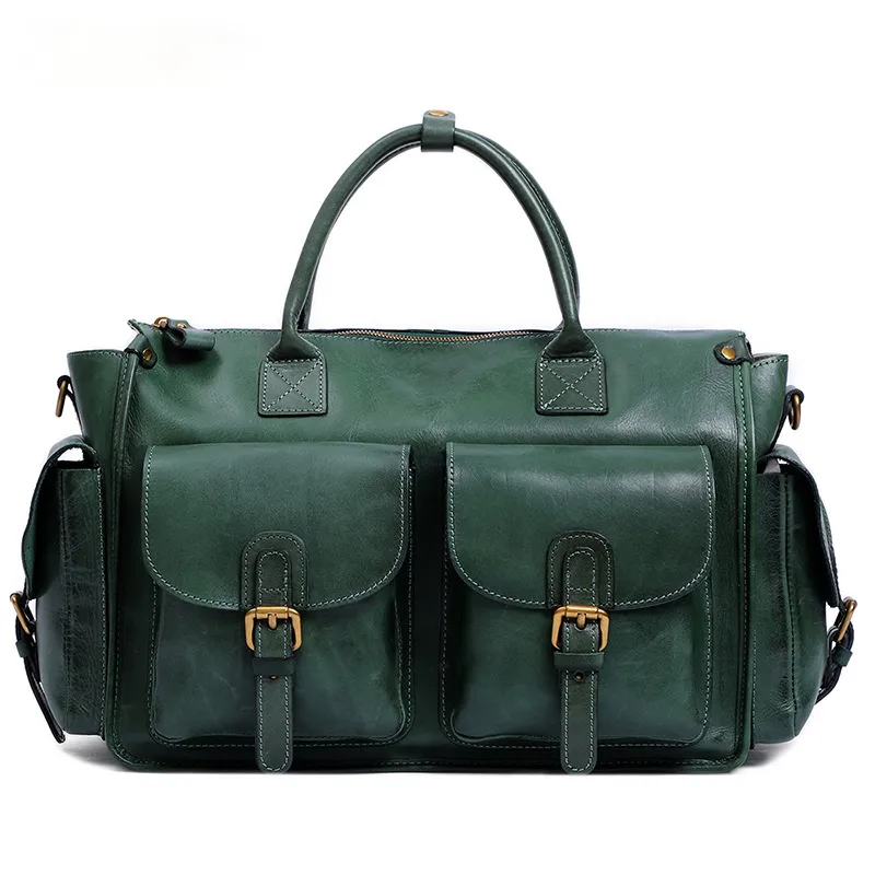 Women Handmade Leather Large Storage Duffle Bags J8785